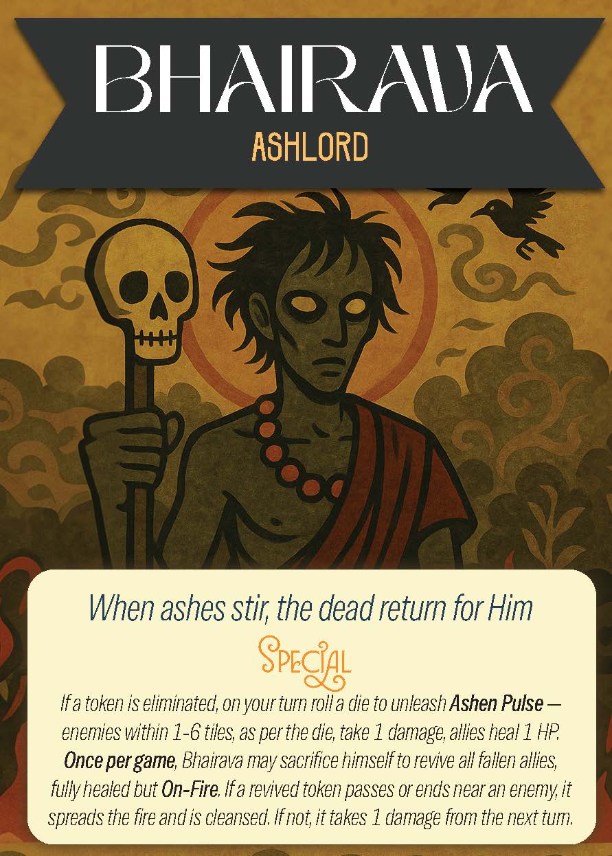 Ludo RPG flat character card Bhairava Necromancer