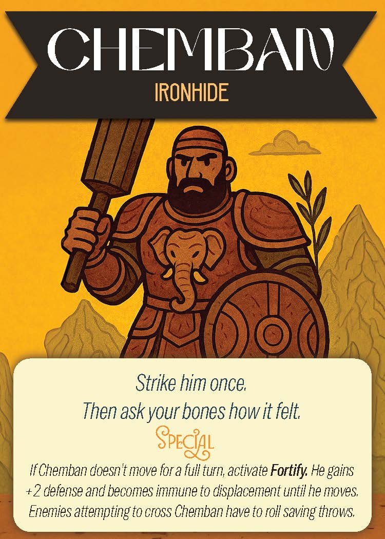 Ludo RPG flat character card Chemban Tank