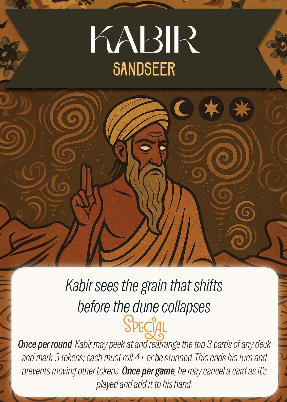 Ludo RPG flat character card Kabir Mystic