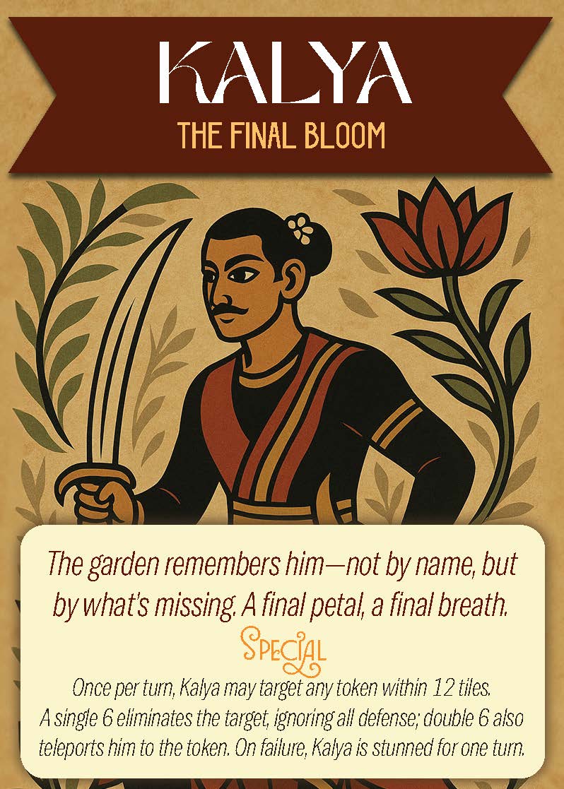 Ludo RPG flat character card Kalya Assassin