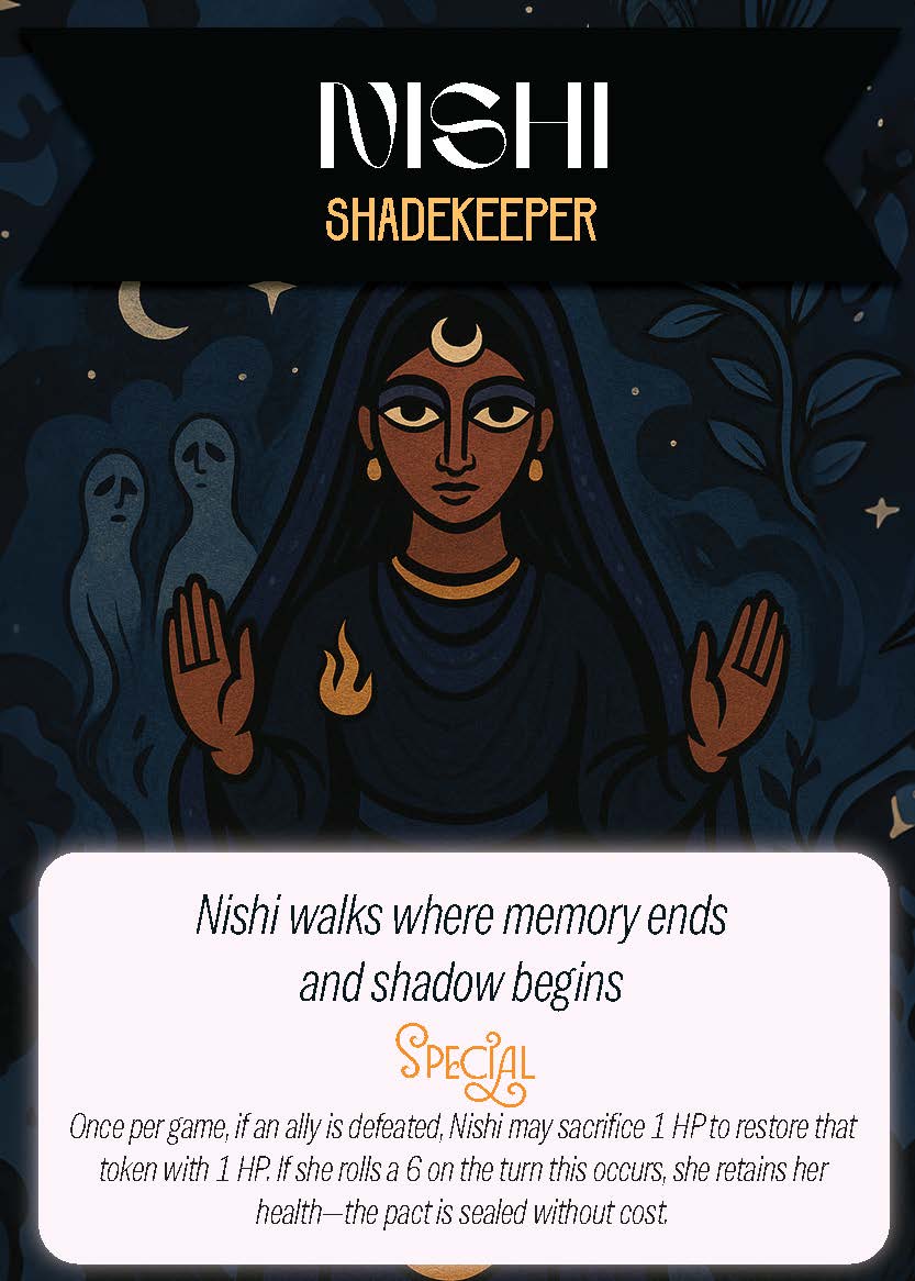 Ludo RPG flat character card Nishi Necromancer