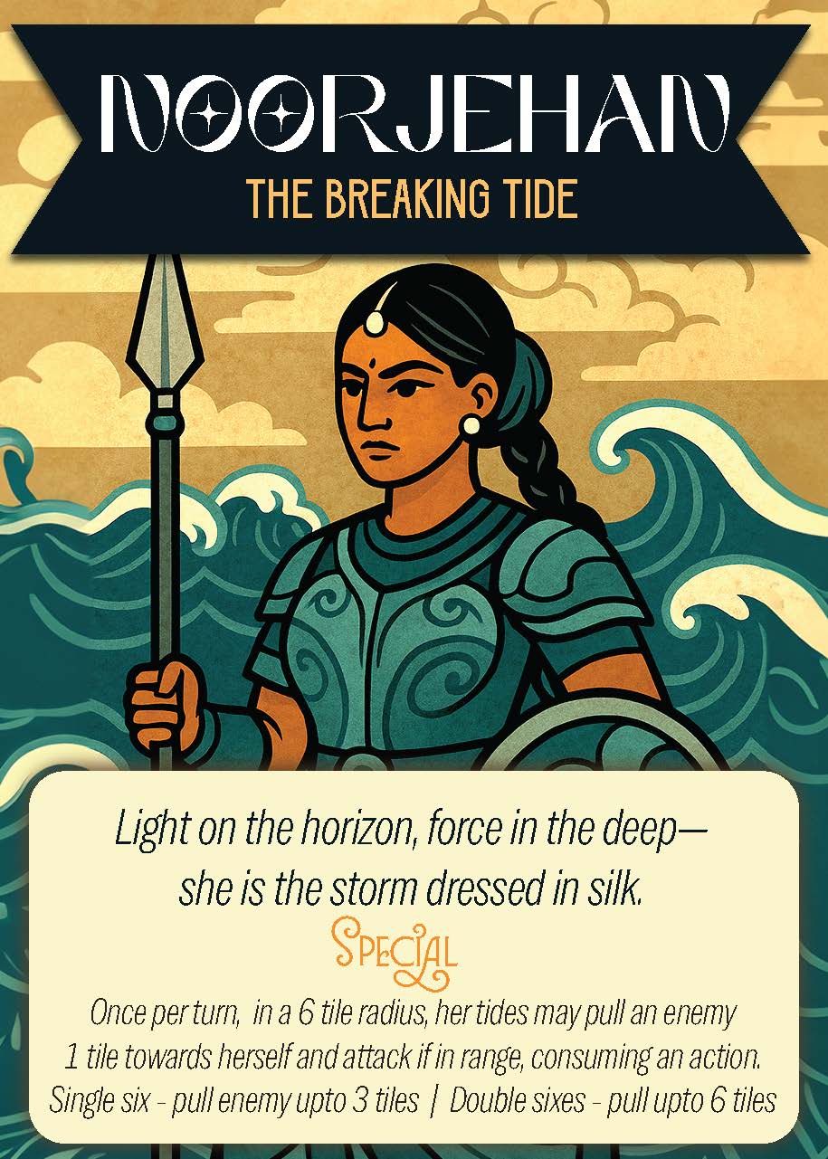 Ludo RPG flat character card Noorjehan Tank