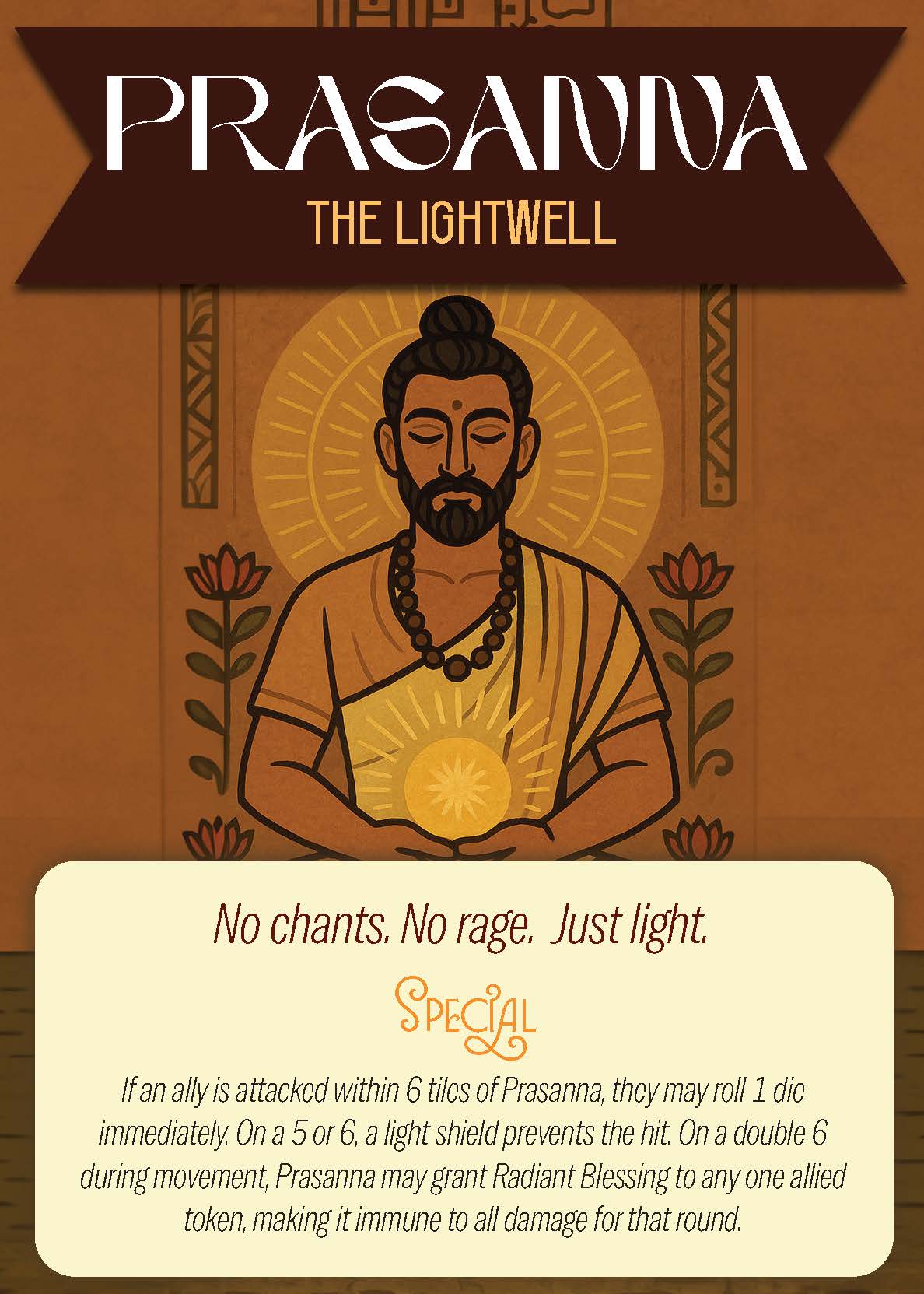 Ludo RPG flat character card Prasanna Cleric