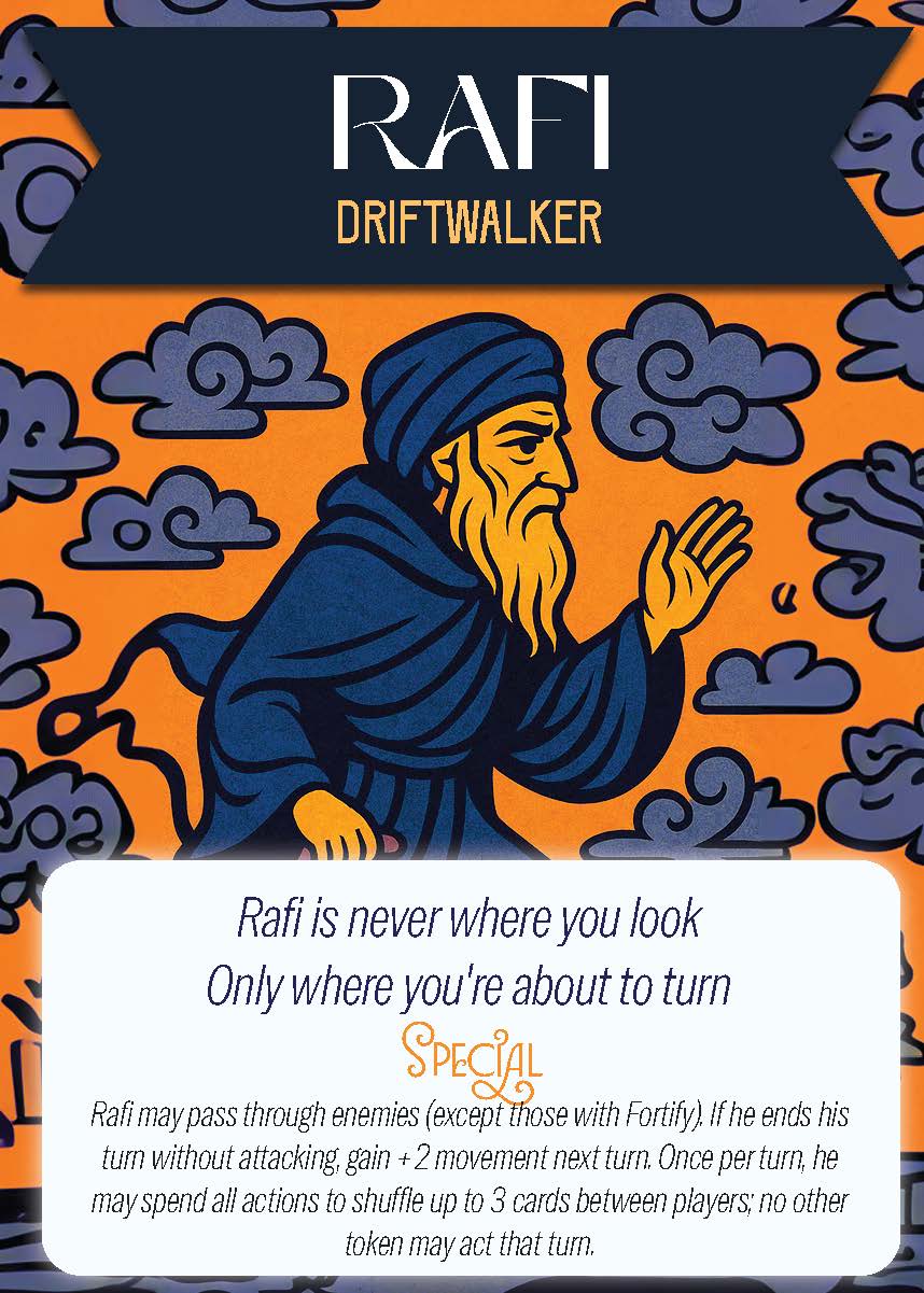 Ludo RPG flat character card Rafi Mystic