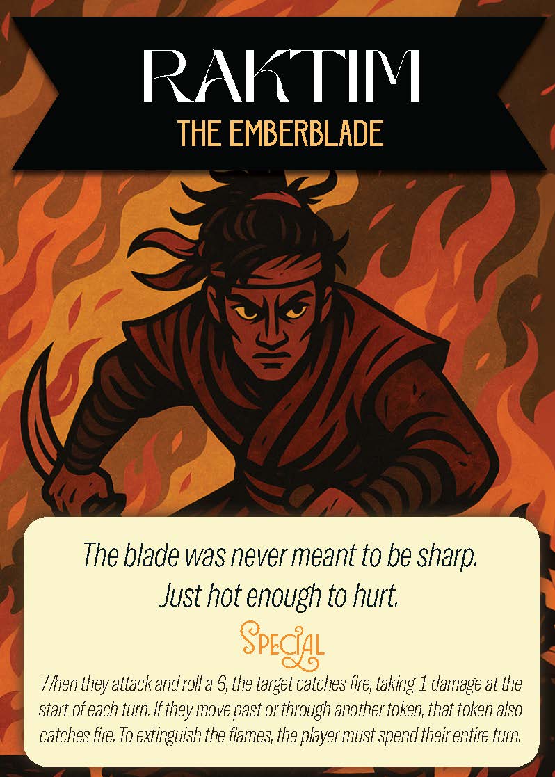 Ludo RPG flat character card Raktim Assassin