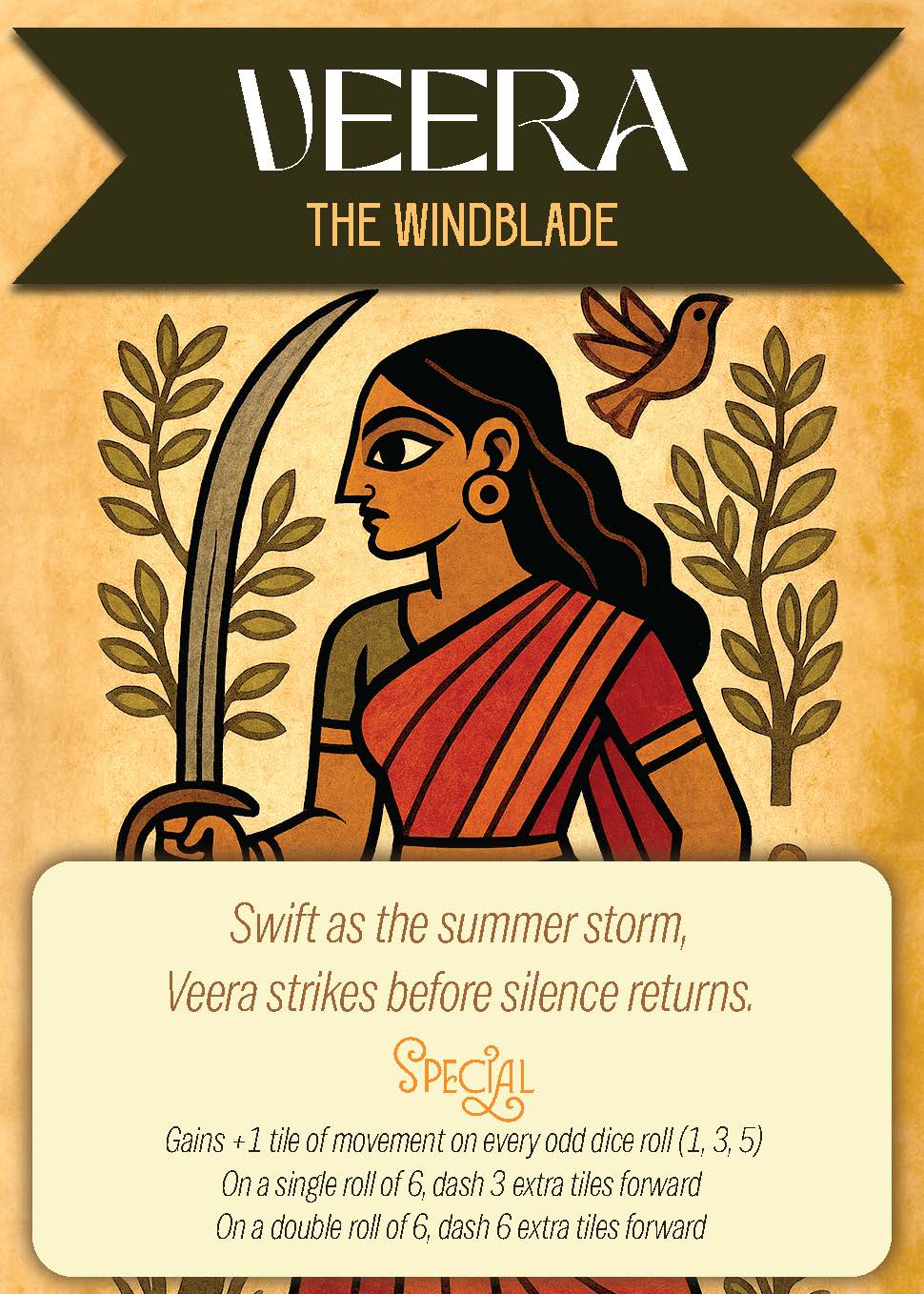 Ludo RPG flat character card Veera Speedster